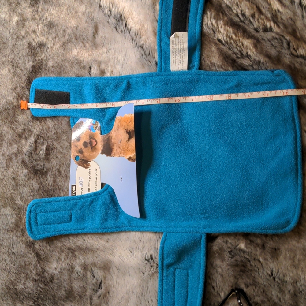 Sold๐ท5 for $20๐ท SM - ADD-ON: Teal Reversable Polar Fleece Dog Coat - Picture 6 of 8